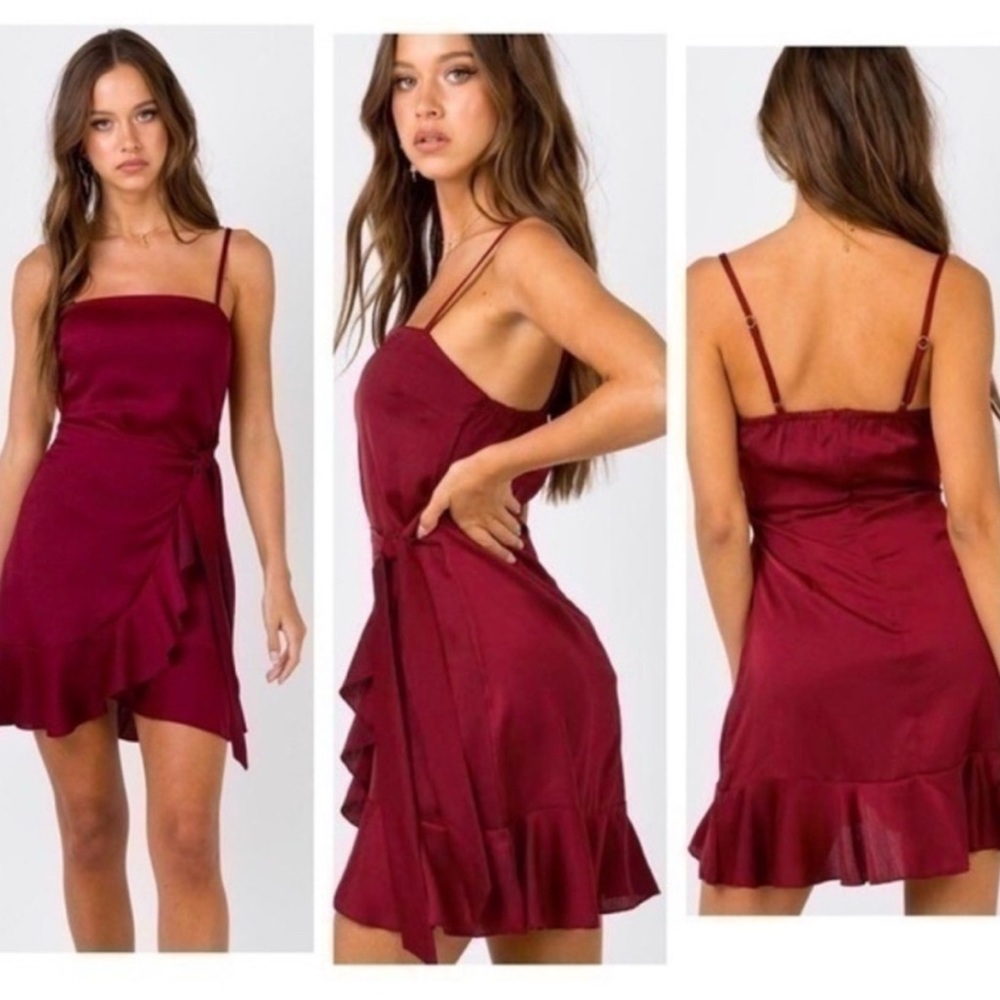 Princess Polly Wine Red Mini Dress